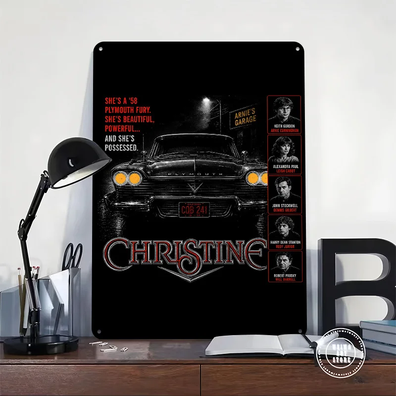 Christine Movie Featuring 1958 Plymouth Fury Metal Poster Perfect Gift for Fans Lovers Customized Wall Art Metal Sign for Decor