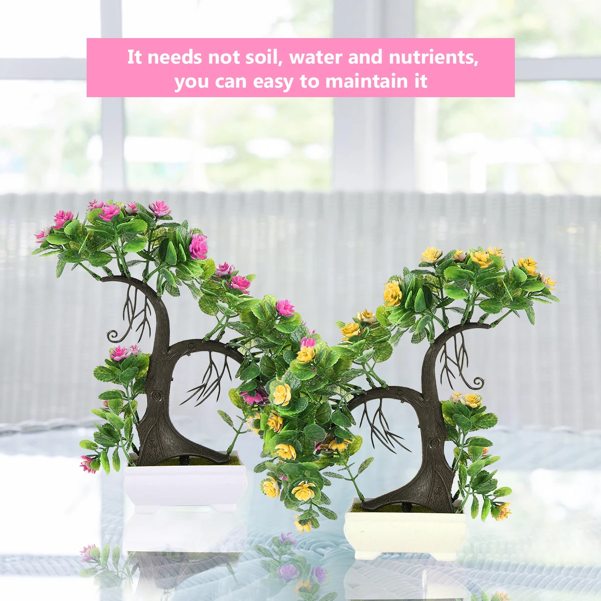 

2 pcs Artificial Gypsophila Plants Plastic Flower Bonsai Home Decoration Indoor Office Plants naments Easy Maintenance Lifelike