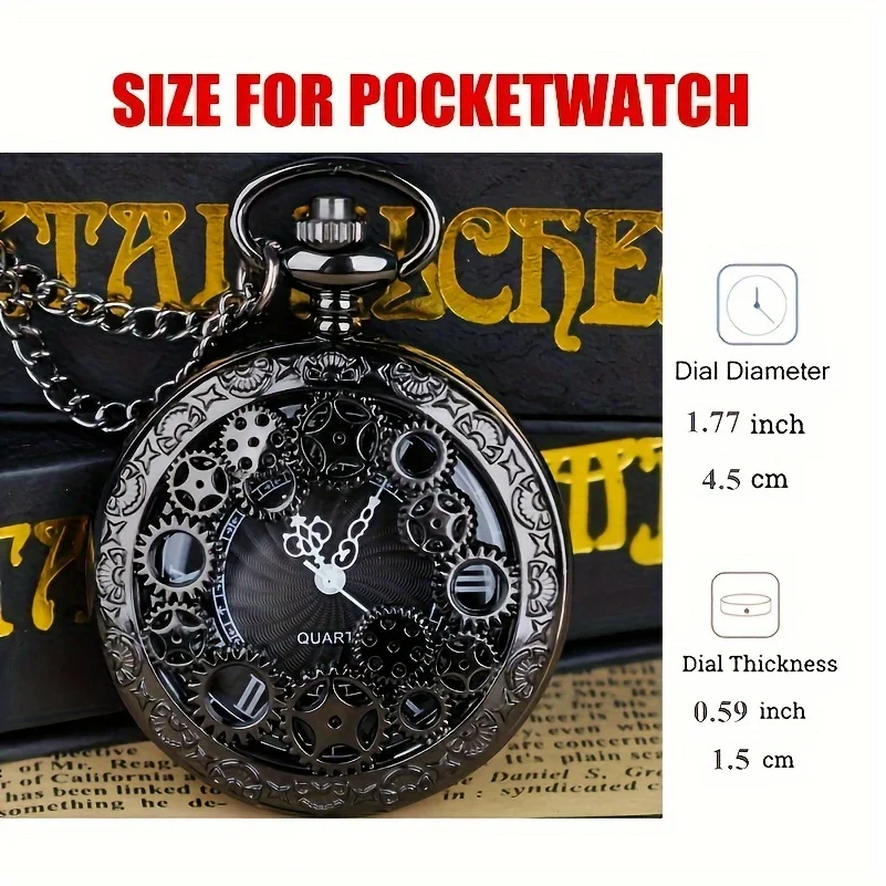 สร้อยคอจี้รูปนาฬิกาสำหรับผู้ชายแนววินเทจสุดสร้างสรรค์