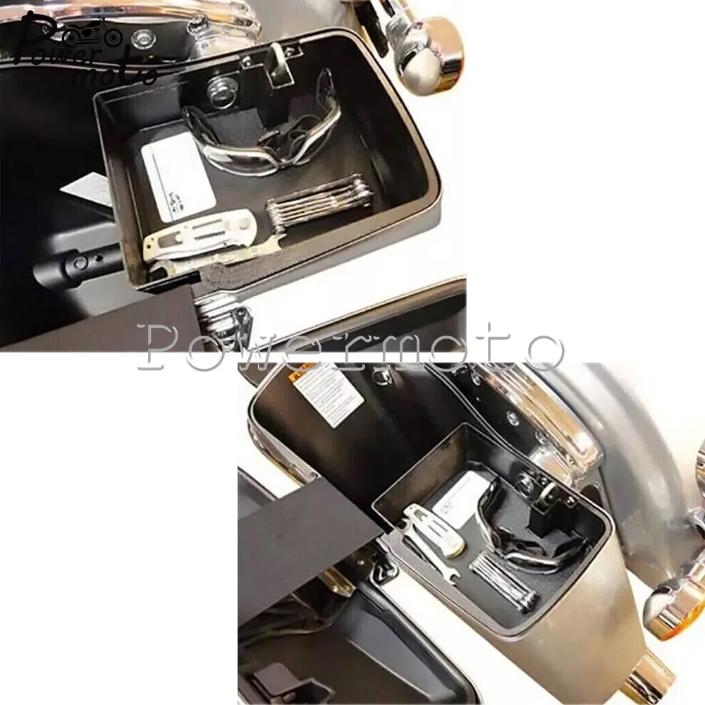 Left Right Compatible Hard Saddlebag Organizer Tray Black Plastic For Ipad Keys Sunglasses For Harley Touring FLHR FLHT FLHX