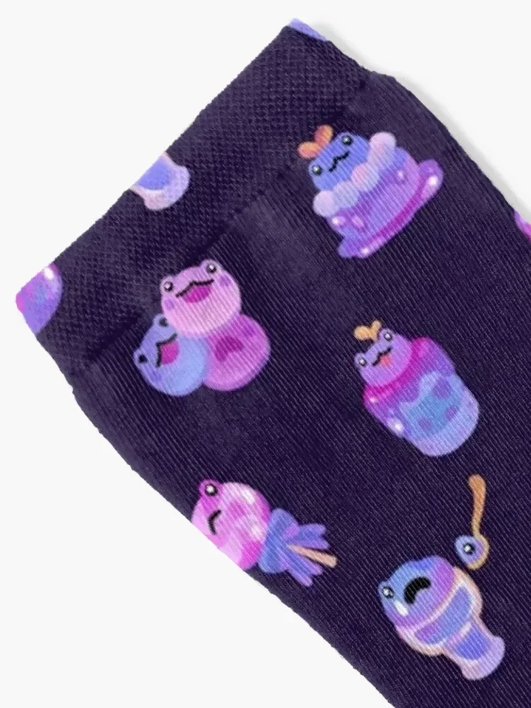 Blueberry frog - dark Socks Novelties Children's Antiskid soccer kids Socks For Women Men's