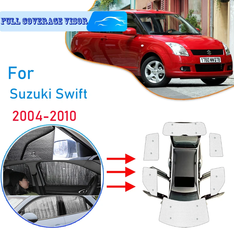 Car Full Coverage Sunshades For Suzuki Swift RS 2010-2004 2005 2006 2007 MK1 Auto Window Windshield Sunshade UV Protect Sun Shad