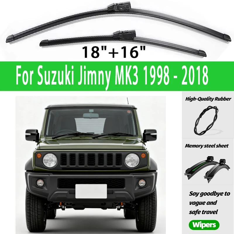 

Wiper LHD Front Wiper Blades For Suzuki Jimny MK3 1998 - 2018 Windshield Windscreen Window Brush 18"+16" Accessories