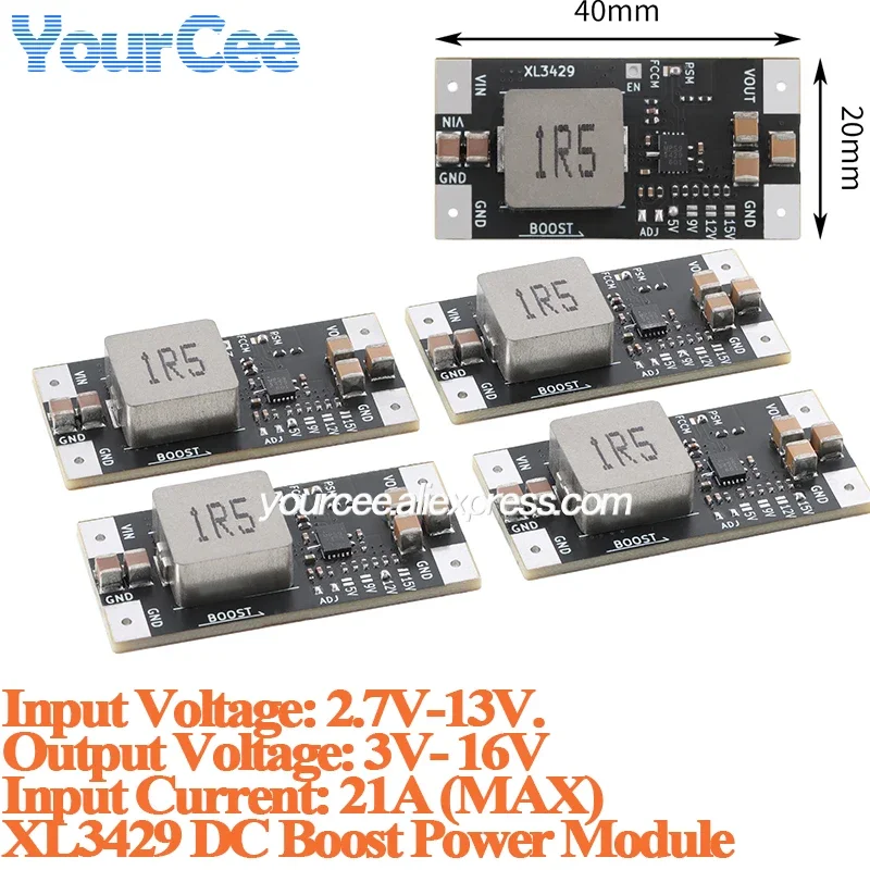 5 szt./1 szt. XL3429 MP3429 Moduł zasilania DC Boost 21A 2,7V-13V do 3V-16V Step Up Wzmacniacz Baterii Litowej Jednoukładowy Mikrokontroler — zdjęcie produktu 7