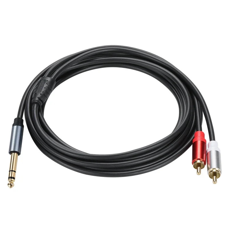 Metal shell Gold Plated Stereo TRS 6.35mm Male Double RCA Male Audio Cable Line Two 2RCA Male to TRS 6.35 Male Audio Cord Wire