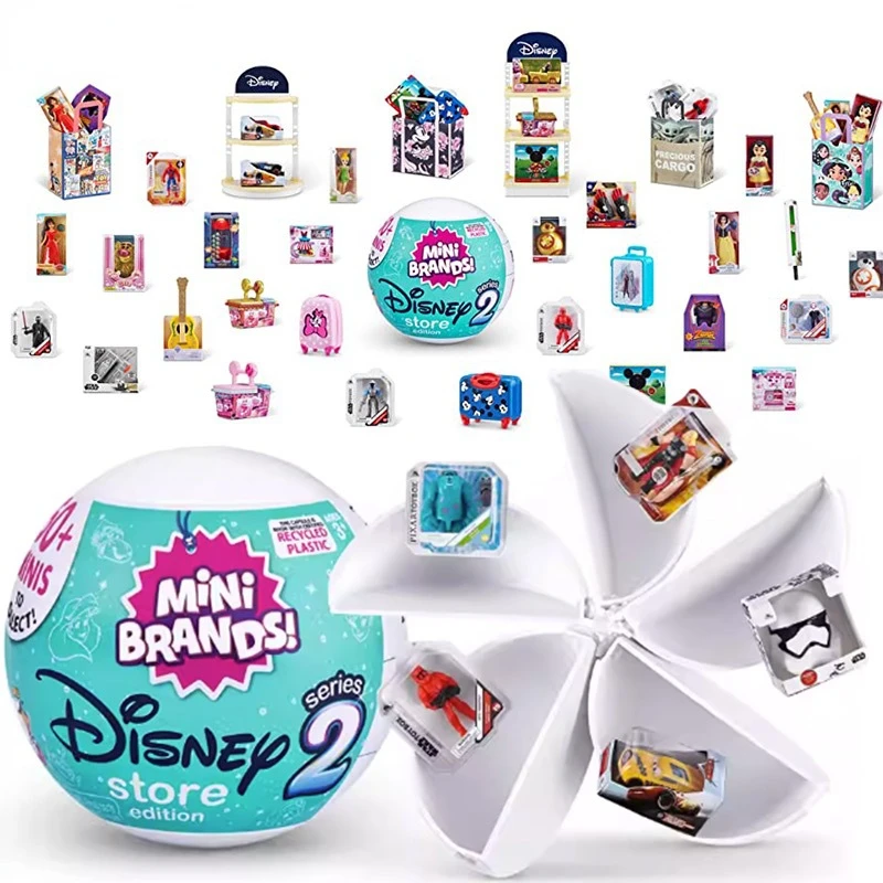 5 Surprise Disney Mini Brands Collectible Toys Disney Store Edition 2 Mystery Capsule Real Miniature Doll Collectible Toys Gifts