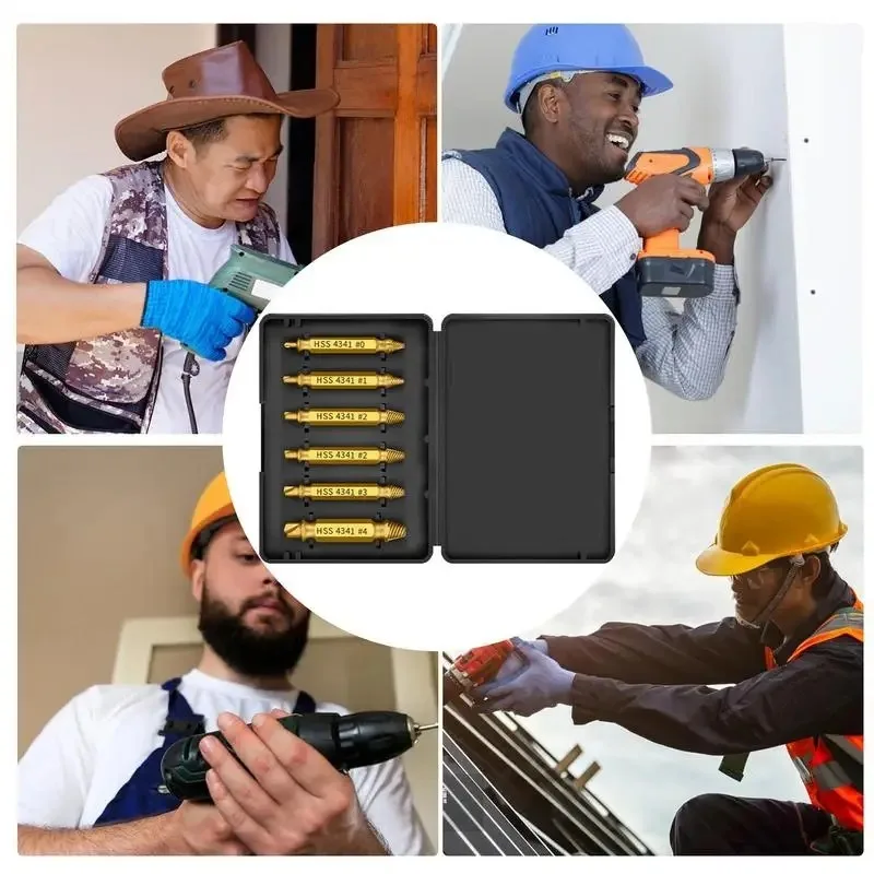 مجموعة مستخرج المسمار التالف HSS مثقاب جردت مزيل مكسور صغير بسهولة إخراج عدة أدوات كهربائية سهلة الهدم #4