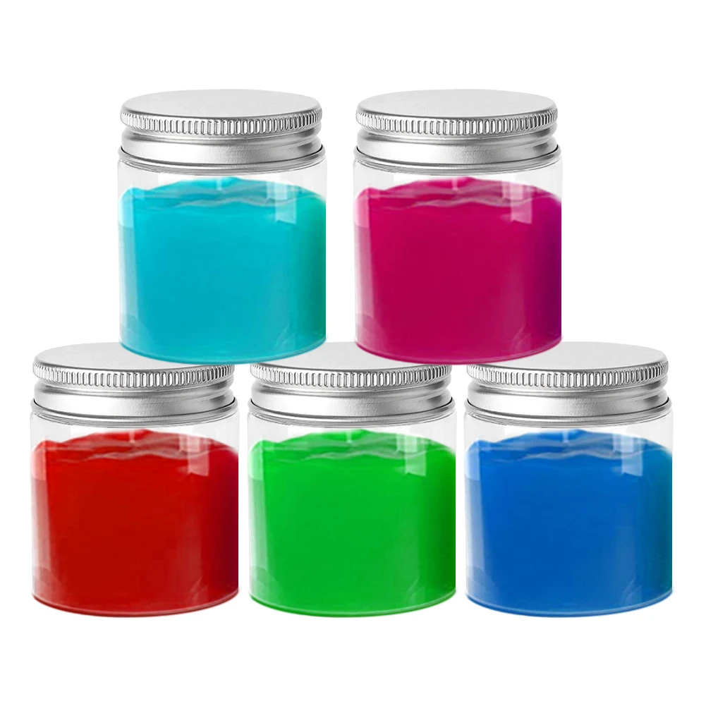 Lot De 4 Pots Cosmétiques Plastique Transparent 6 Oz – Bocaux à Large Ouverture Avec Couvercle, Idéal Voyage, Slime & Beauté