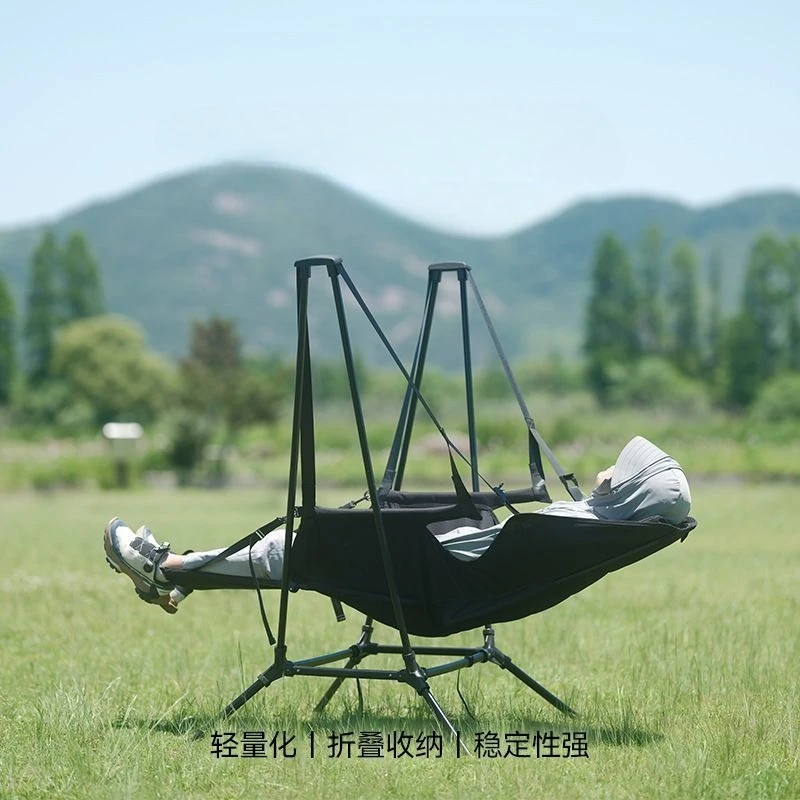كراسي متأرجحة قابلة للطي مقاومة للاهتراء في الحديقة وقفة واحدة مع حقيبة تخزين كرسي أرجوحة خارجي