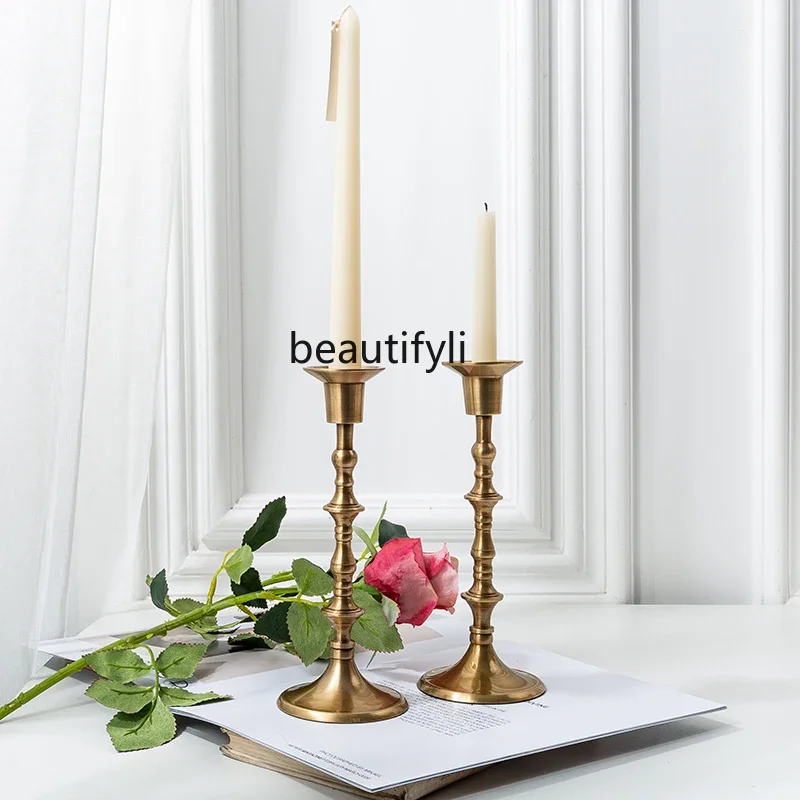 Nordic Retro European Imported Brass Candle Holder Aroma Fragrance High-End Gift Photography Prop Decoration Gift