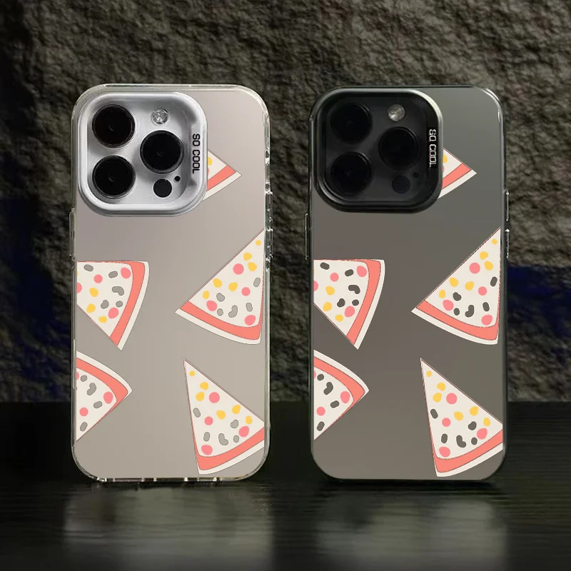 Delicious Pizza Slices Pattern Cartoon Illustration Niche Phone Case For iPhone 16 Pro Max 15 Plus 14 13 12 11 XR X XS 8 7 Cover