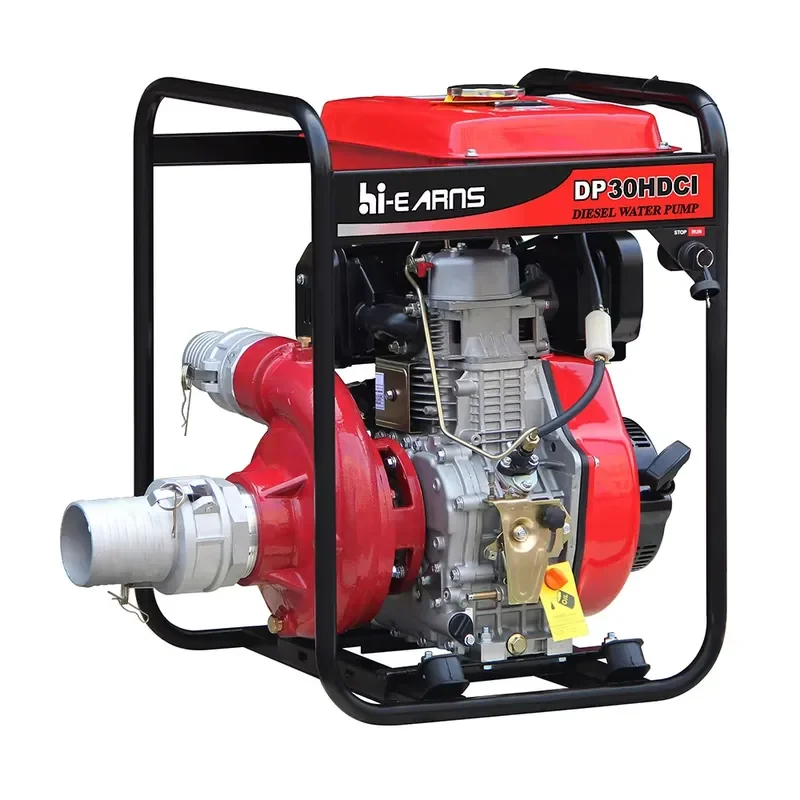 Hi Earns 4-inch 100mm high-pressure cast iron diesel water pump with a 14-horsepower diesel engine and a 12.5-liter fuel tank