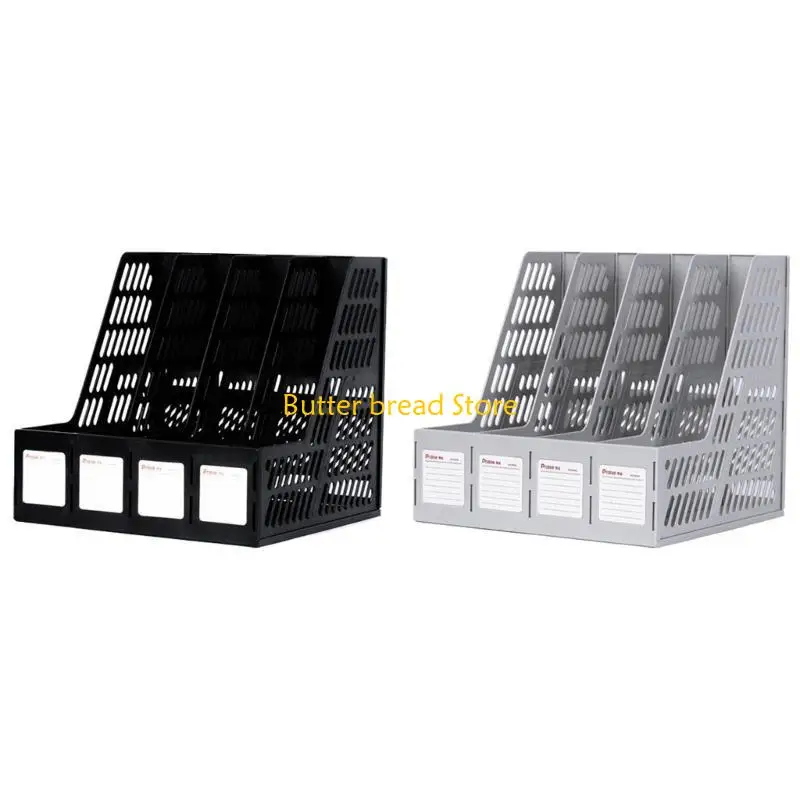 W89C Document Folder Magazine Large Capacity File Holder with 4 Compartment