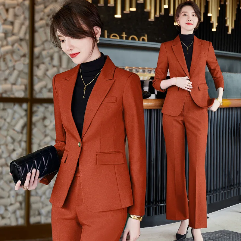 

Autumn and Winter New Long Sleeve Suit Suit Business Women's Clothing Fashion Temperament Hotel Manager White Collar Jewelry Sho