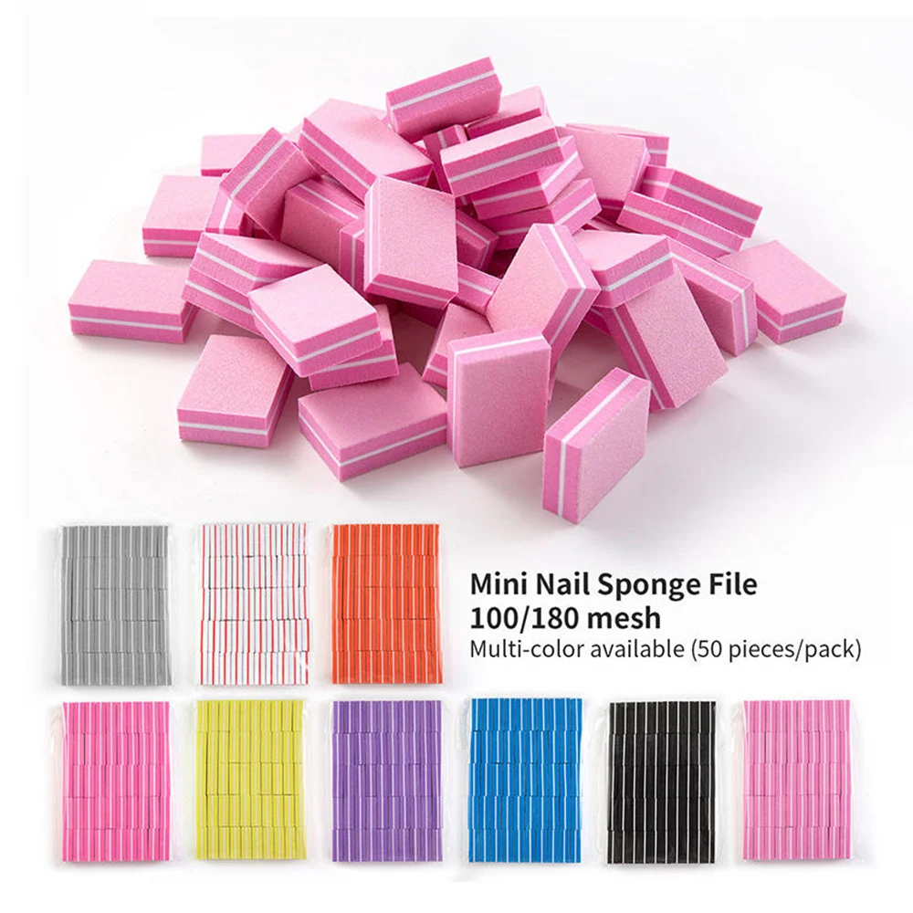100Pcs Double-sided Nail Buffer Block Professional Manicure 2 Side Nail Polish Sanding Buffing