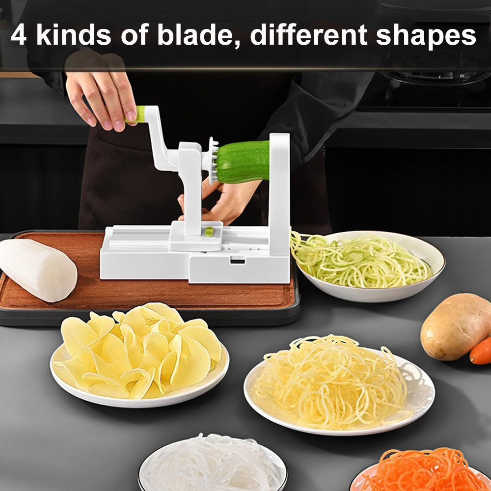 4IN1 Manual Vegetable Cutter Multi-function Spiral Vegetable Shredder Potato Radish Vegetable Slicer Kitchen Tools