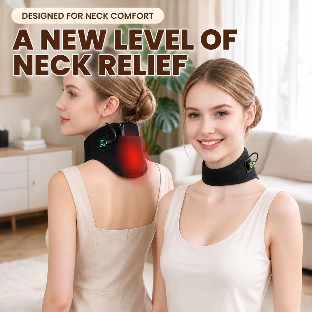 Soft Breathable Polyester Fabric USB Heated Neck Wrap Sturdy ABS Plastic Shell Three Adjustable Temperature Levels Neck Warmer