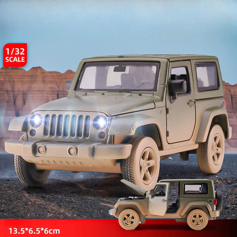 

Simulation 1/32 Jeep Wrangler Alloy Off-road Vehicle Model Sound Light Diecast Children's Toys Gift Home Decor Voiture Miniature