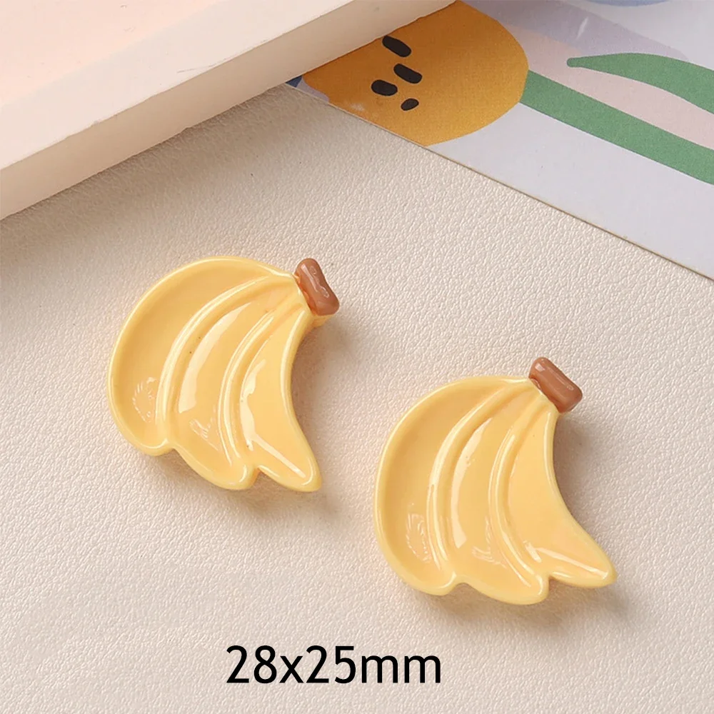 10PCS Shiny Fruit Plate Series Miniature Flat Back Resin Cabochons For Hairpin Scrapbooking DIY Home Decor Craft Accessories