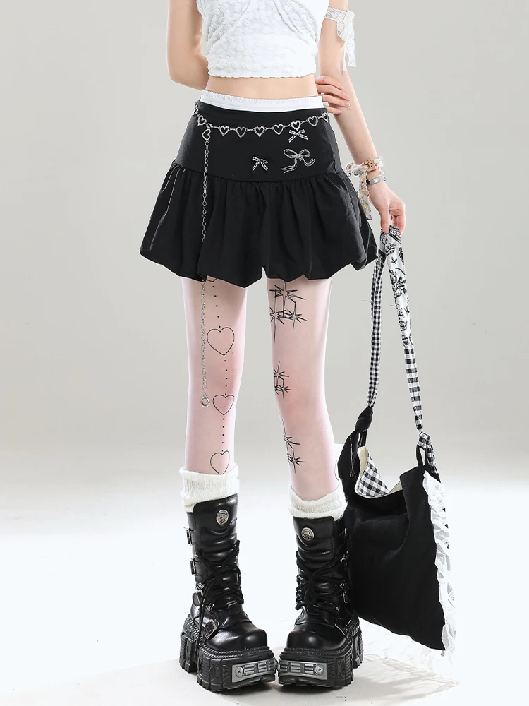 

Нежная и пикантная юбка-баскетболка с вышивкой узлами для женщин, молодежная, полная, А-силуэта, для лета