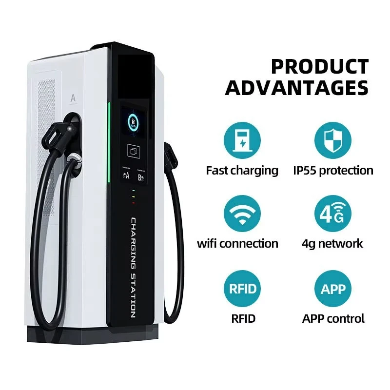Factory New Energy 120kw DC Fast Electric Vehicle Charger Floor-Mounted Commercial Car Charging Station for Commercial Charging