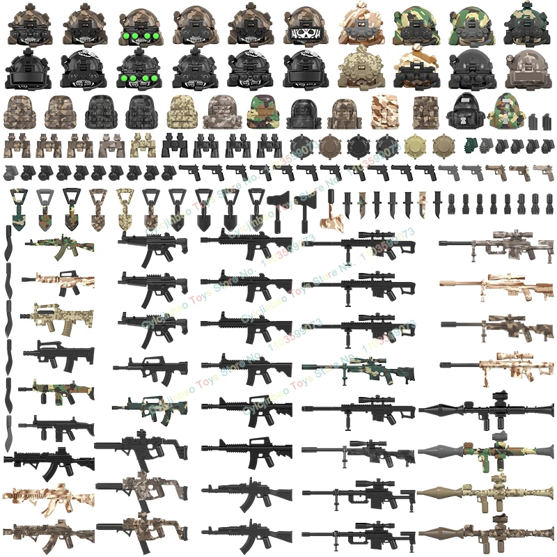 

MOC Military Building Blocks Bricks Anime Mini Action Soldier Accessories Figures Diy Assembly Toys Kids Birthday Gifts WM6168