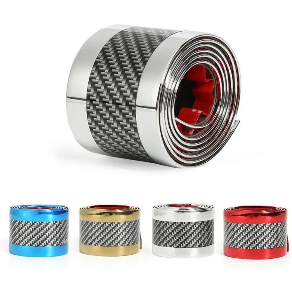 

Защитная пленка на порог, автомобильная наклейка из углеродного волокна, глянцевая защитная полоса на бампер, пленка для предотвращения столкновений DSPCF3CU, подходит для Toyota