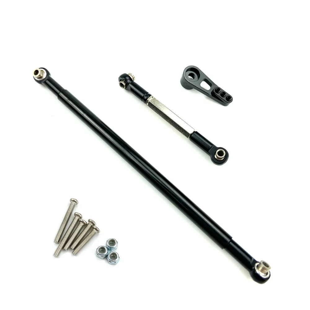 for MN86S MN86 MN86KS MN86K MN G500 Upgrade Parts Metal Steering Pull Rod Servo Link Rod 1/12 RC Car Accessories,Black