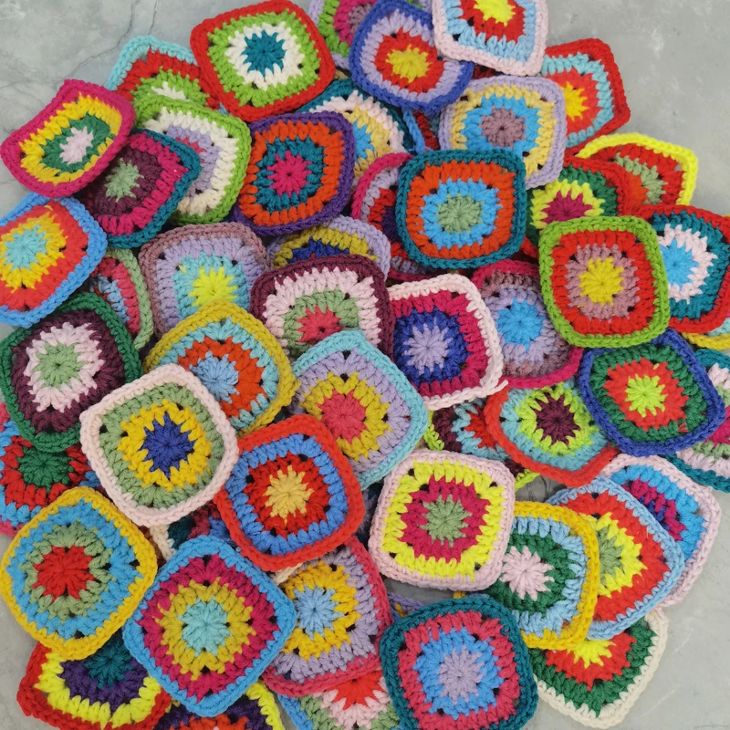 Two girls 7cm Original Handmade Clothing Patch Accessories DIY Hand Crochet Coaster Cup Mat Photo Props Decorative Mat 40pcs/lot