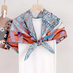 100% Natural Silk Scarf Neckerchief Hand Rolled Edges 88x88CM