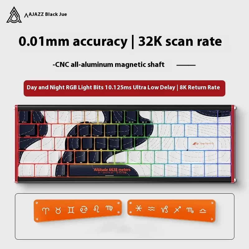 AJAZZ ALUX68 Magnetic Axis Mechanical Keyboard All Aluminum Cnc Contour Line Wired Gaming Esports Hot Plug Office Gaming Gifts