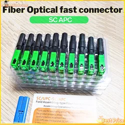 Fiber Optic Fast Connector FTTH SC APC Single Mode Fiber Optic Adapter SC UPC FTTH SC Fiber Quick Connector Field Assembly