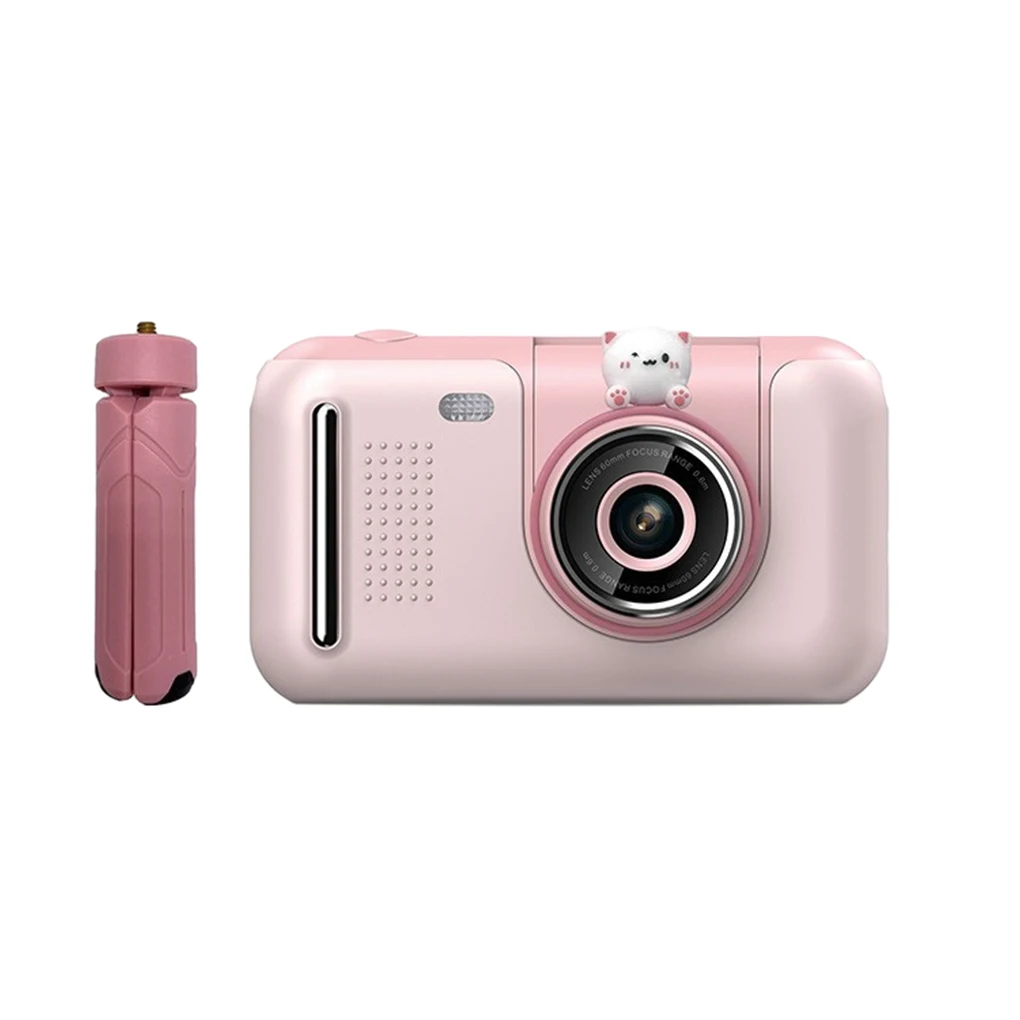 회전 렌즈 포함 카메라, 32GB 메모리 카드 포함, 1080P 비디오, ABS 디지털 카메라 핑크 + 32G
