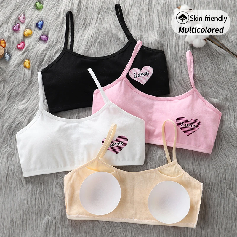 Girls' underwear for junior high school students, girls' high school students aged 12-15, developmental period, pure cotton cami