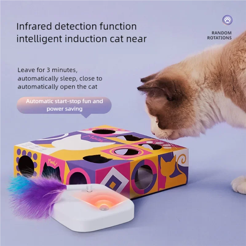 New pet supplies factory home wholesale intelligent cat teasing magic box cat toys self fun and relieve boredom