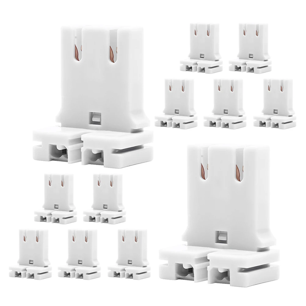 

12Pcs Shaped Fluorescent Lamp Socket Holder T12 Tube Light Bracket Easy Installation Lighting Fixture Replacement