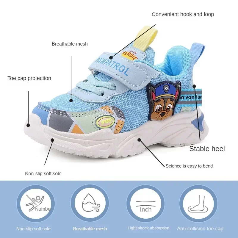 PAW Patrol Chase Skye-Zapatillas deportivas transpirables para niños, zapatos ligeros de verano, entrenadores informales de animación