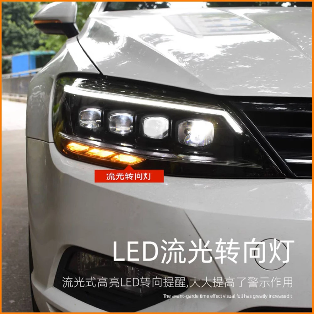 Car Light for Volkswagen VW Lamando 2015-2018 LED Auto Headlight Assembly Upgrade Crystal Projector 4 Lens Front Lamp Hot Sale
