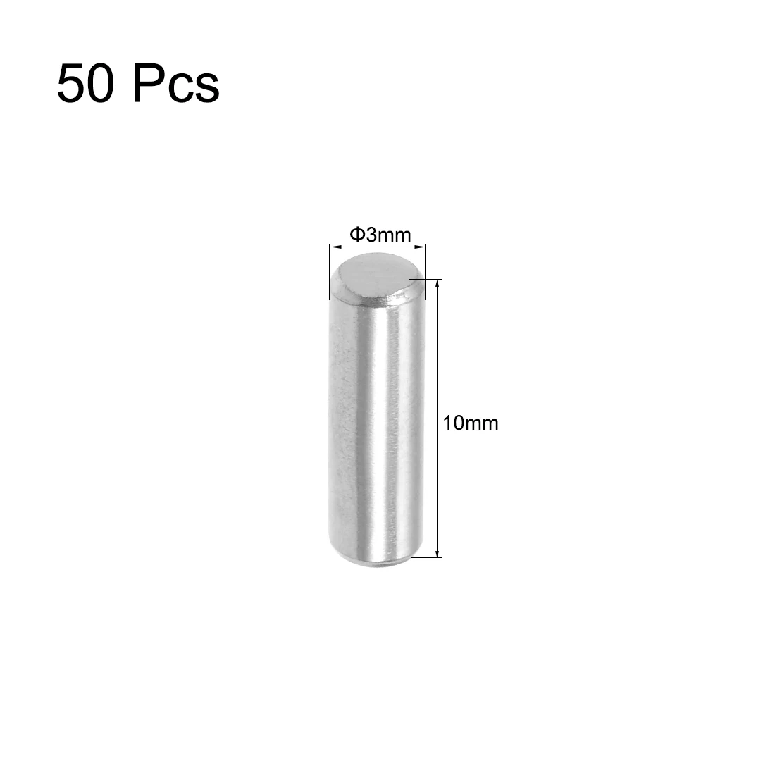 UXCELL-pasador de localización cilíndrico de 50 piezas, M1.5, M3, M4, eje fijo de acero inoxidable 304, varilla sólida, soporte de estante, clavijas de estante