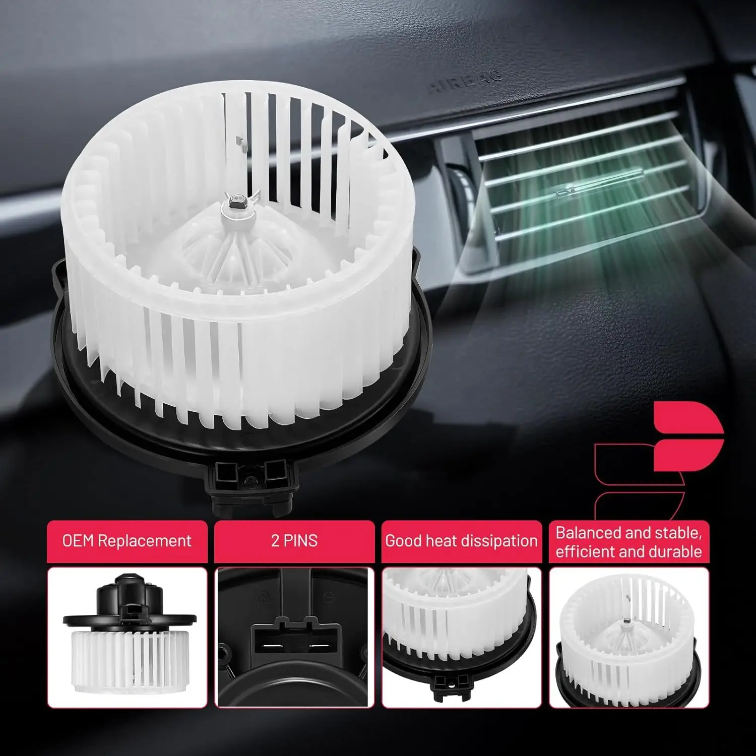 

Двигатель вентилятора отопителя переменного тока 700061 для Toyota 4Runner 1996-2002 гг. 1,8 л (заменяет 8710335022, PM3903, 35364)