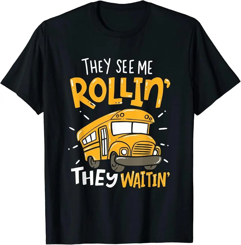 New LimitedFunny School Bus Driver T-Shirt  Summer Tees Cotton Luxury brand vintage oversized