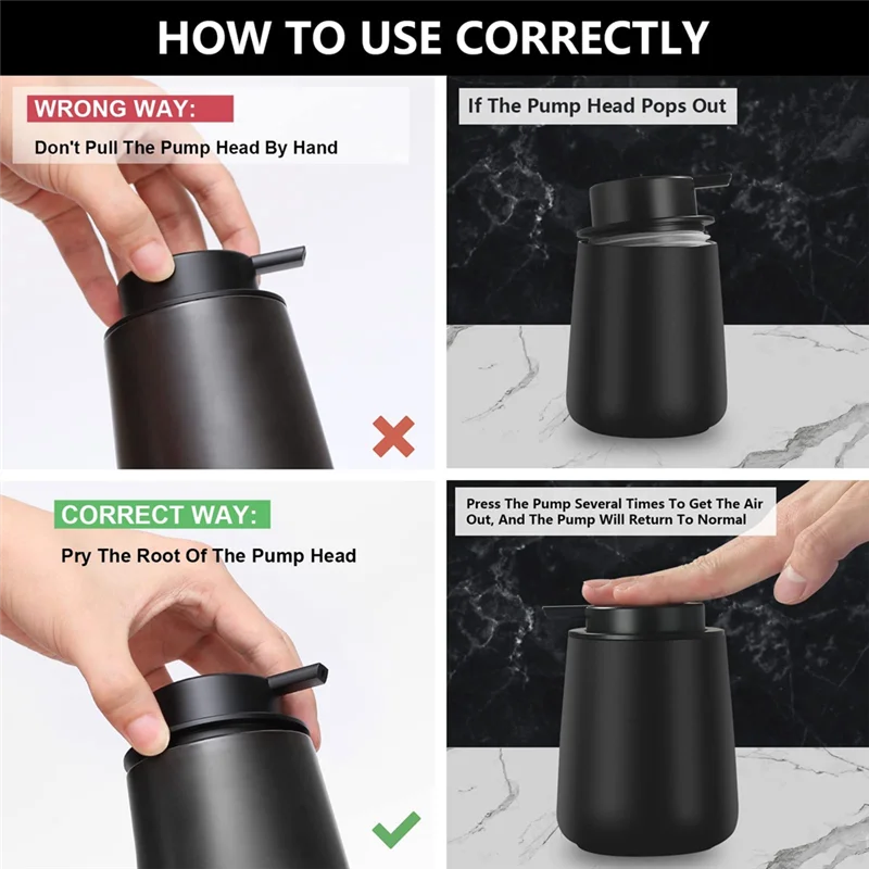 

Дозатор пенного мыла, 2 упаковки пенного дозатора мыла для рук для ванной и кухни, бутылка с пенным насосом для посуды на 12 унций, простая установка-AA26