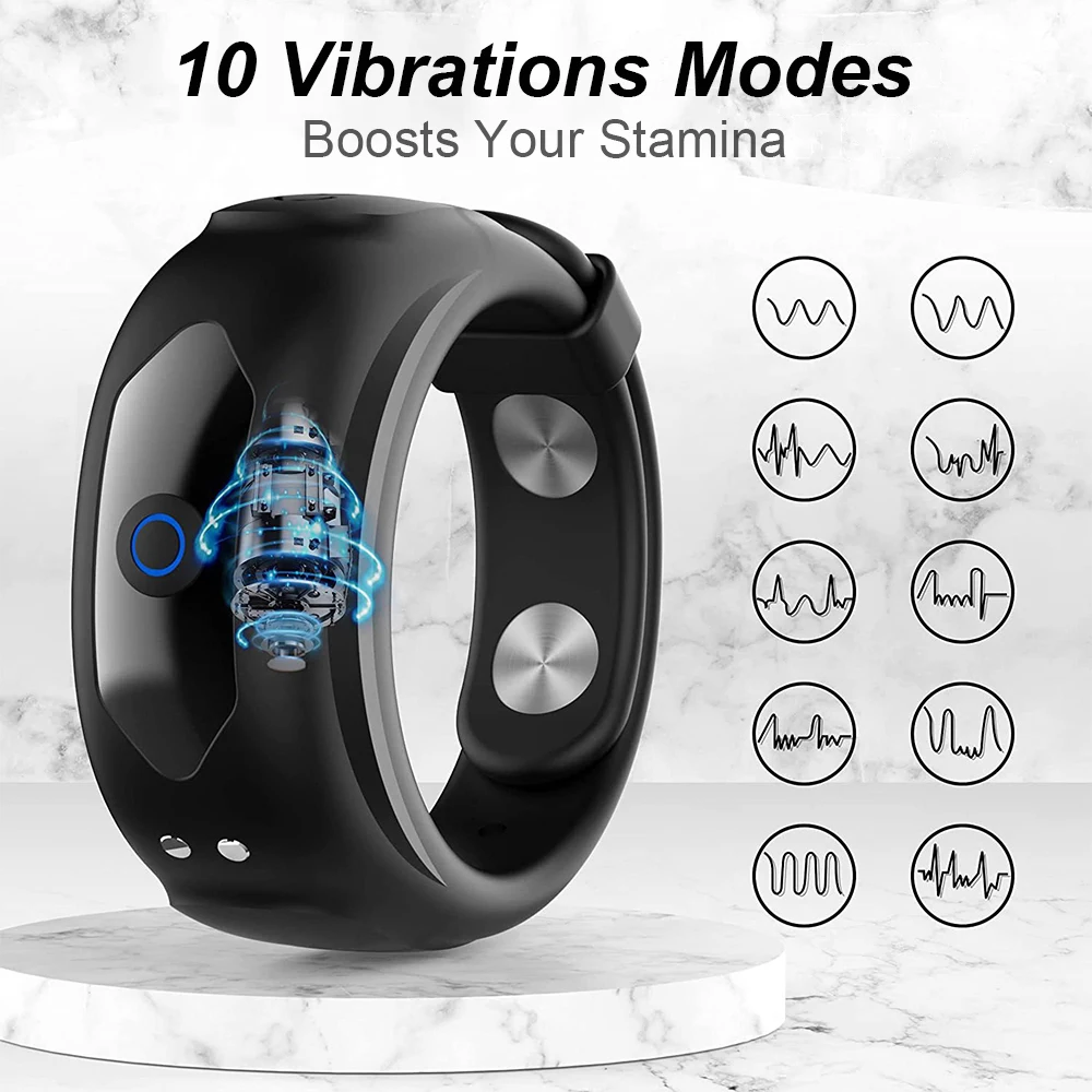 Vibrator Cockring with Adjustable Buckle Penis Cock Ring Delay Ejaculation Sex Toys for Men Couple Rings Penisring for Adults