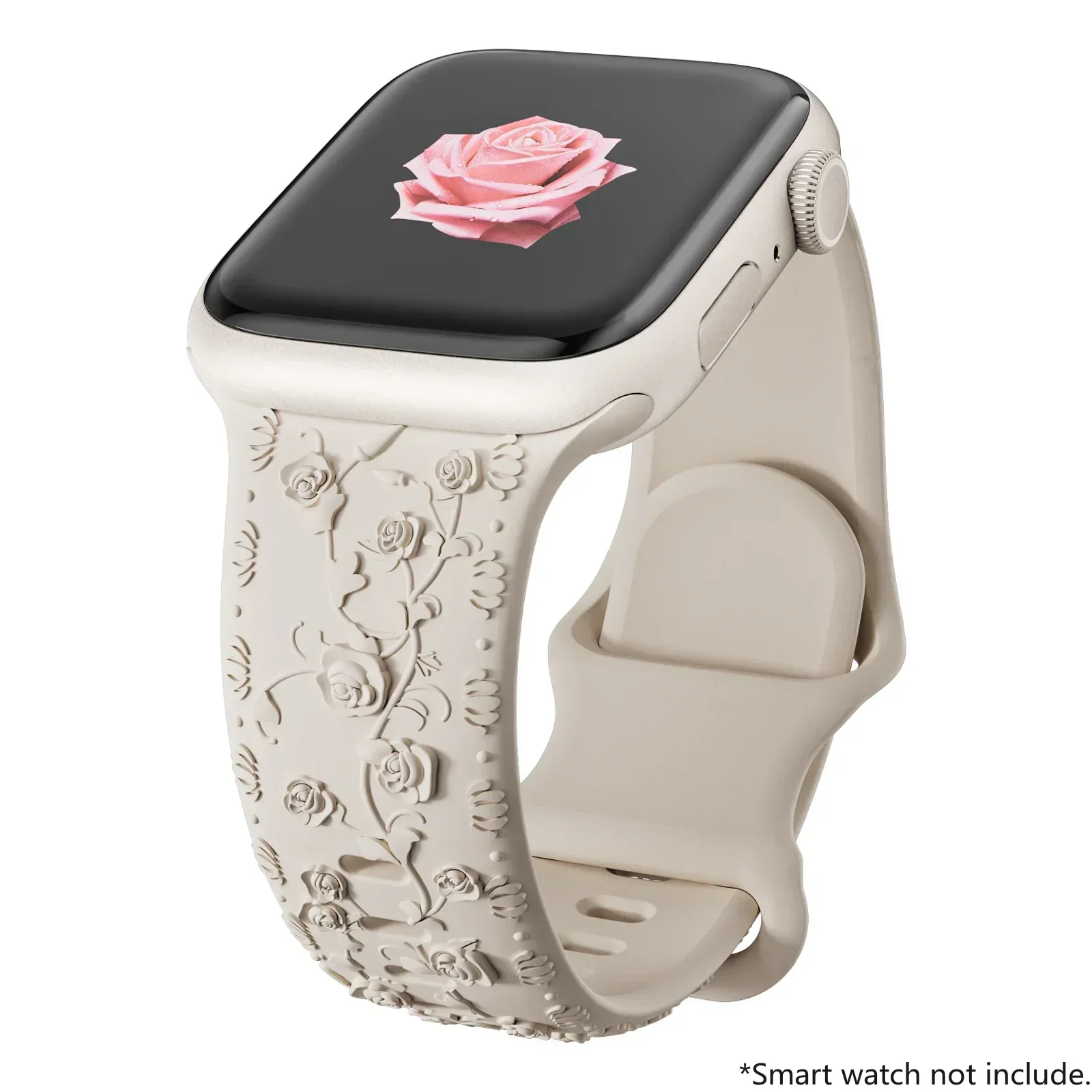 Voor Apple Watch Band 42mm 41 40 45mm 49mm 44mm Bloemengraveerde Armband Correa voor iWatch Series 12 11 10 9 7 SE 6 8 Ultra4 Band