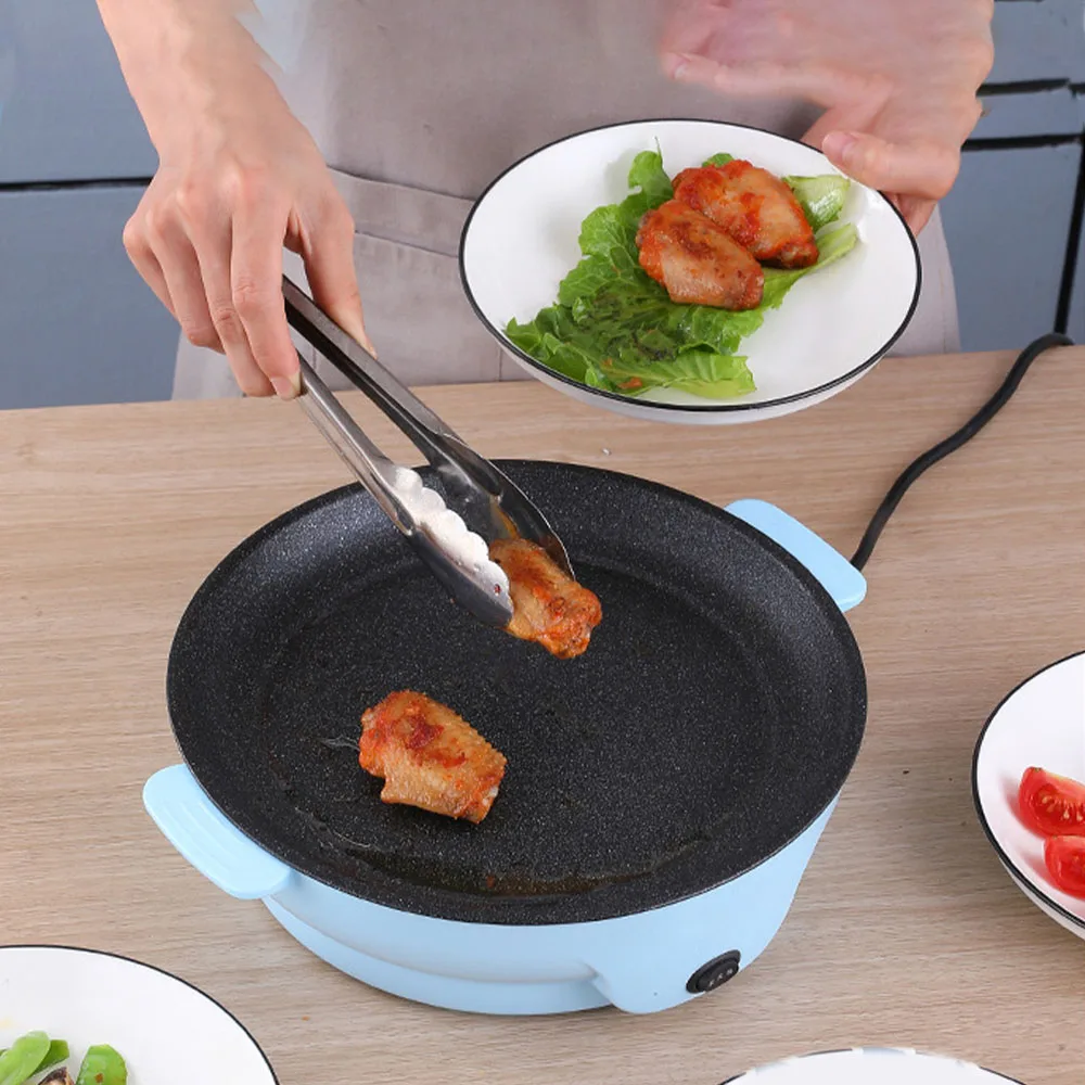 220V Multifunction Electric Frying Pan Skillet Non-Sticky Grill Fry Baking Roast Pan Cooker Steak Barbecue Cooking Kitchen Tool