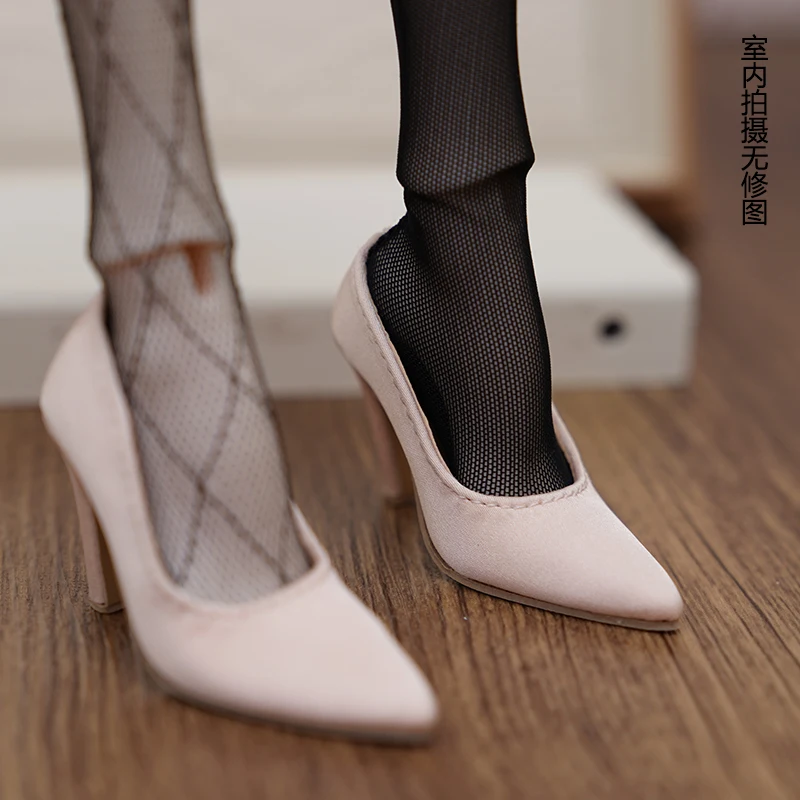 1/4 Bjd دمية الأحذية اليدوية 6.4 سنتيمتر * 2.3 سنتيمتر * 2.9 سنتيمتر موضة بلون الساتان عالية الكعب أحذية من الجلد الصغيرة ل Bjd إكسسوارات دمي