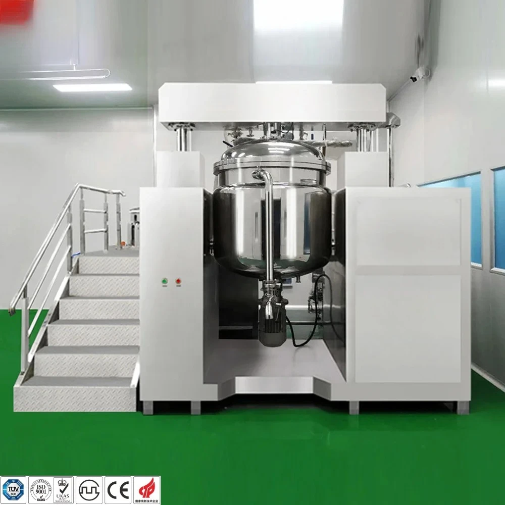 Hydraulic Lifting Vacuum Homogenizer Turbo Emuluseur Cosmetics Reactors Mayonnaise Emulsifier Mixing Tank