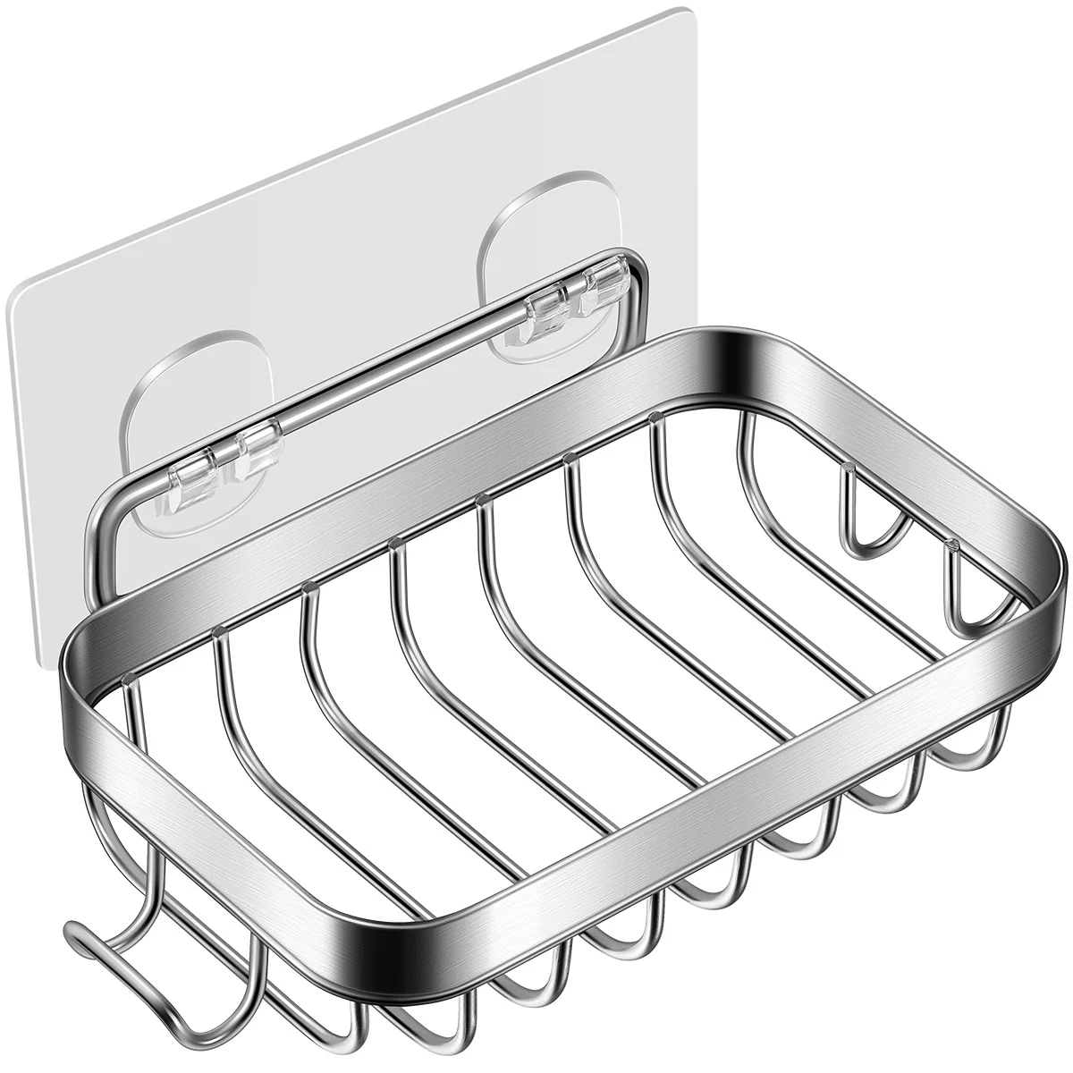

1pc Stainless Steel Soap Holder 304 Bar Soap Tray Wall Mounted Adhesive Waterproof Rustproof Bathroom Kitchen Sink Organizer