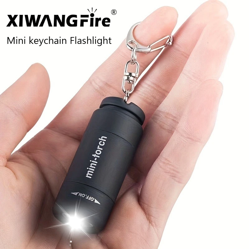 1-3PCS  Pocket LED Flashlights Portable USB Rechargeable Keychain Flash Light Waterproof Home Outdoor Hiking Camping Flashlight