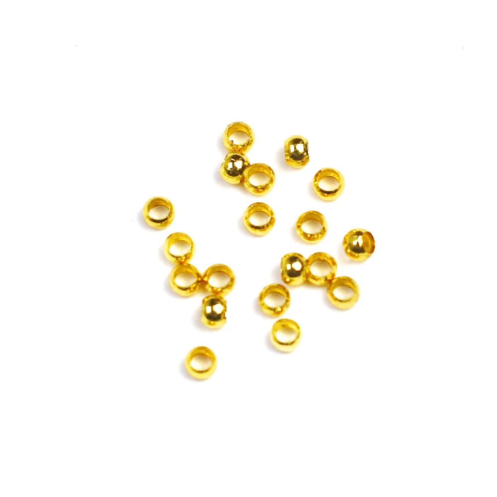 

18K Gold Plated 2/3mm Flat Spacer Beads For DIY Jewelry Making Accessories Separators Loose Beads Necklace Bracelet Findings